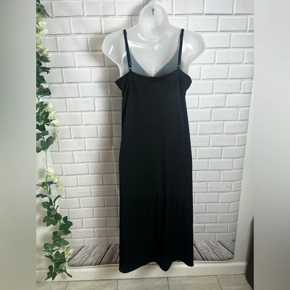 Spoiled Angel Y2K Inspired Black Ribbed Pink Lace Trim Cami Sleep Dress Nightgow